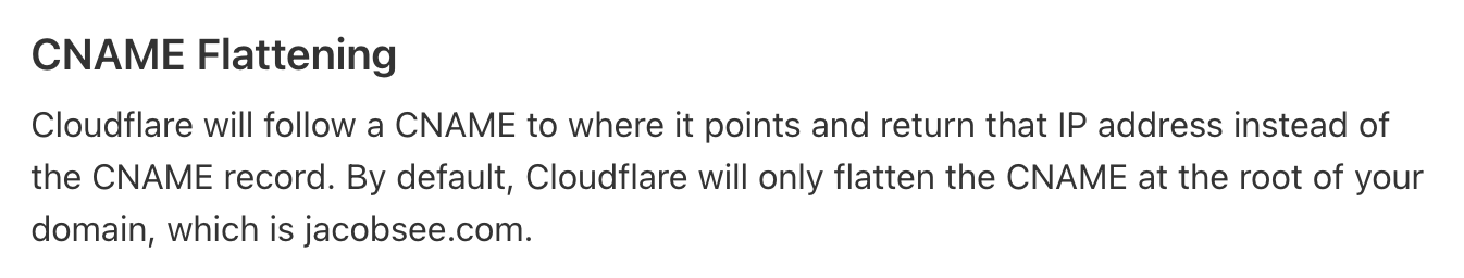 CloudFlare's CNAME Flattening option in their DNS control panel